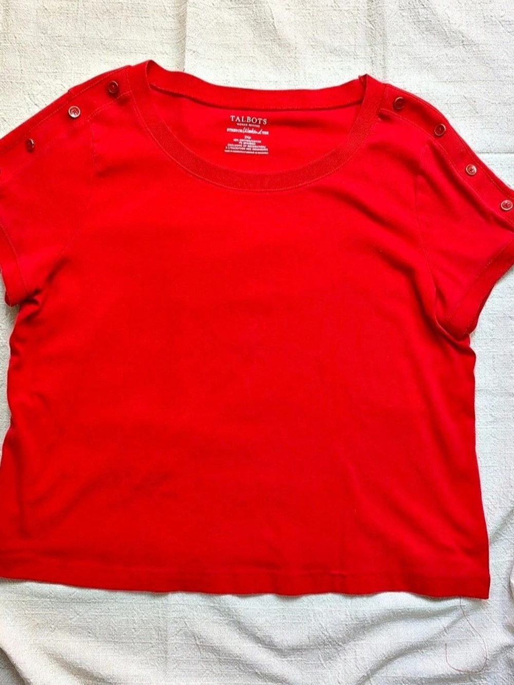 Talbots Stretch Weekend Tee Short Sleeve Tee in Red Like New